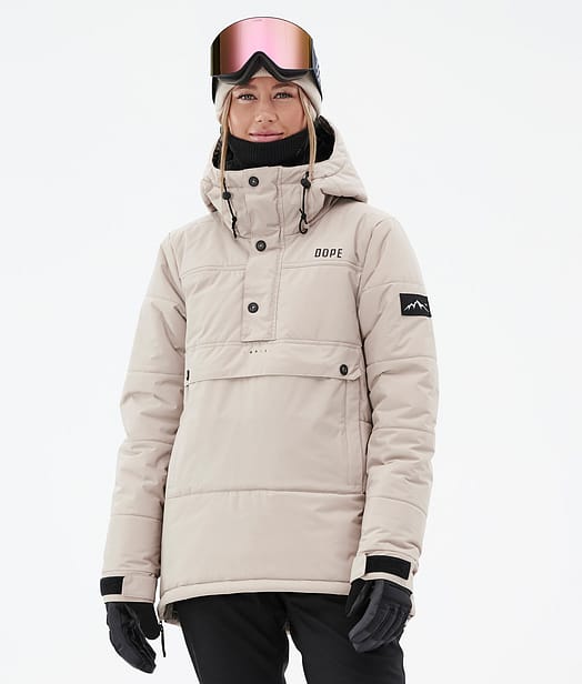 Puffer W Snowboardjakke Dame Sand