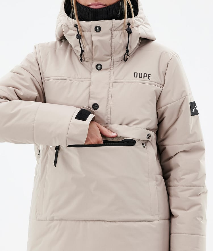 Puffer W Giacca Snowboard Donna Sand, Immagine 9 di 8