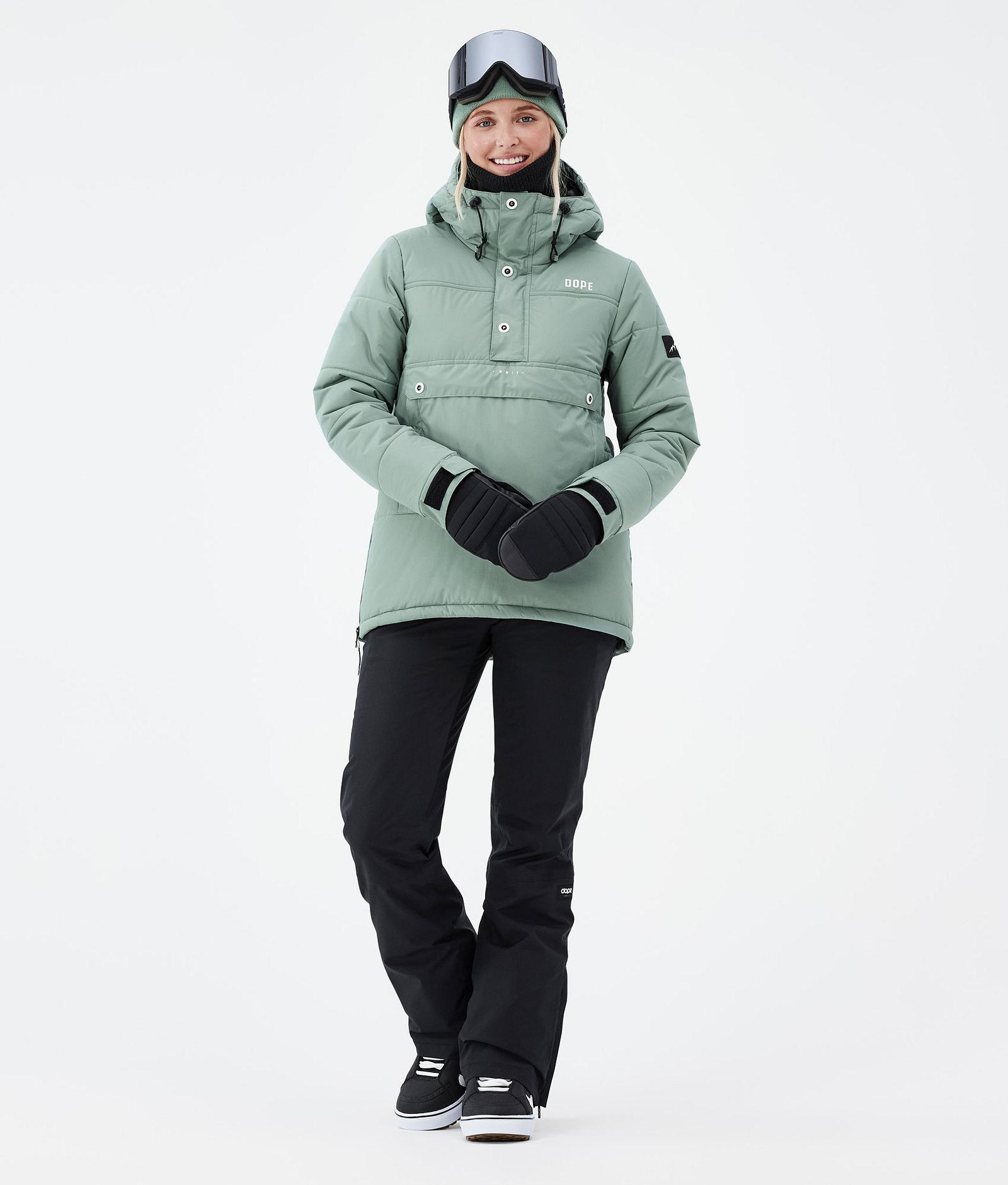 Puffer W Snowboard jas Dames Faded Green Renewed, Afbeelding 2 van 8