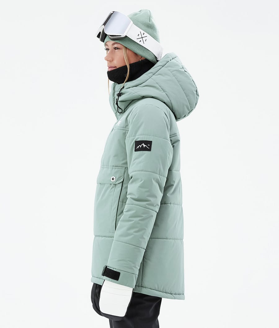 Puffer W Bunda na Snowboard Dámské Faded Green