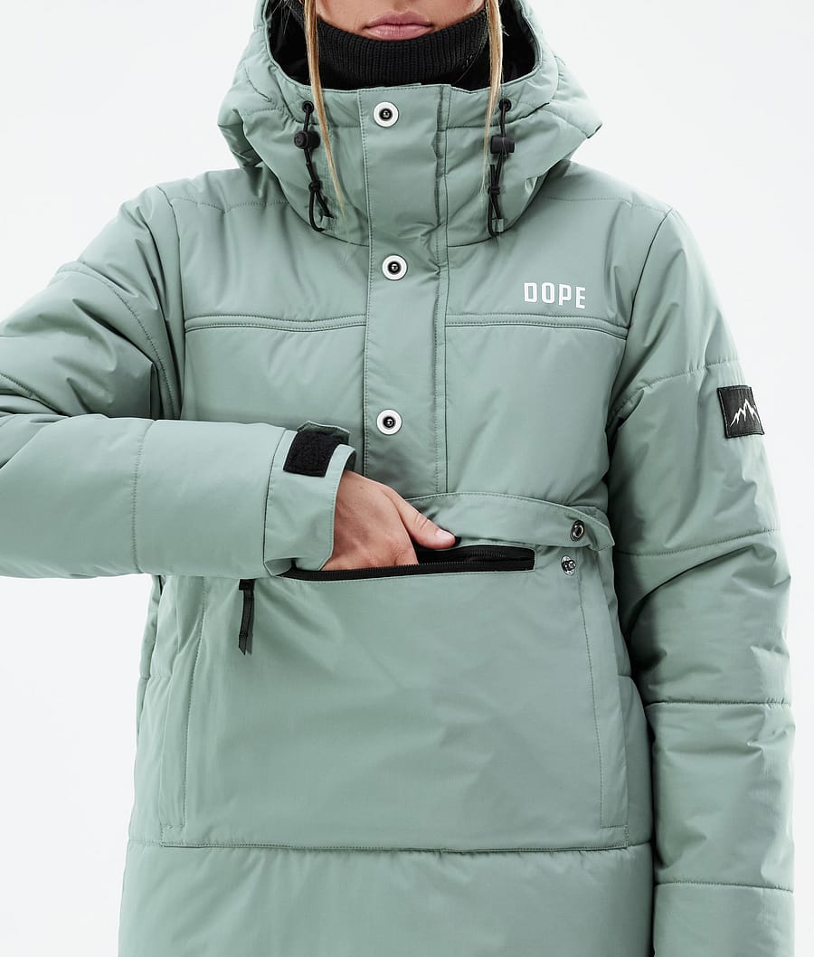 Puffer W Bunda na Snowboard Dámské Faded Green