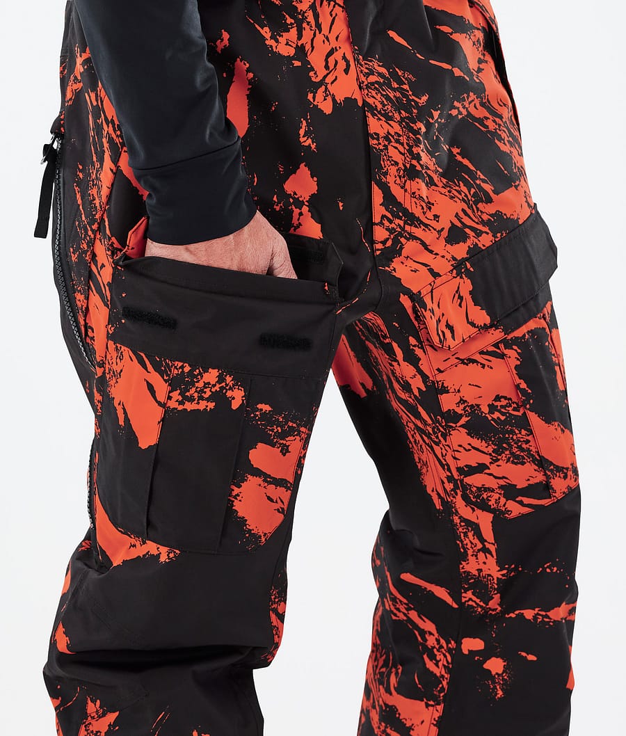 Antek Snowboard Pants Men Paint Orange