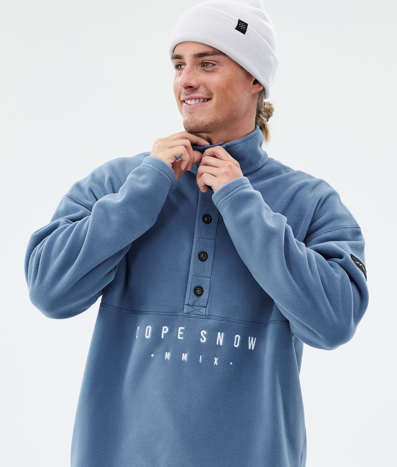 Comfy Fleece Sweater Men Blue Steel, Image 2 of 6
