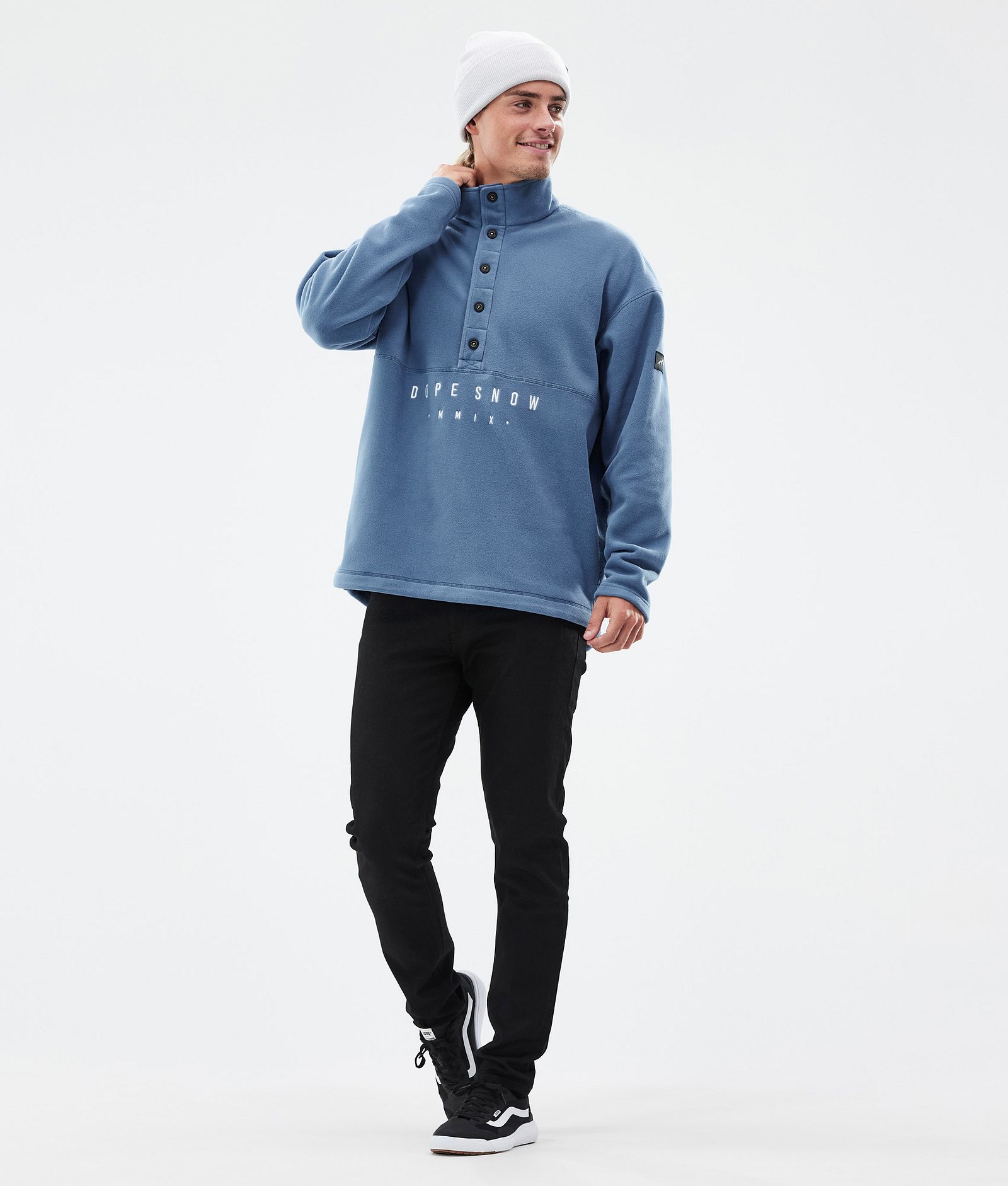 Comfy Fleece Sweater Men Blue Steel, Image 3 of 6