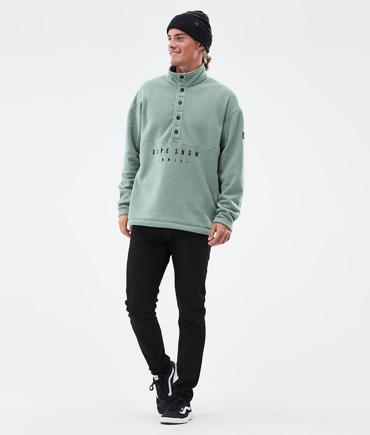 Comfy Fleece Sweater Men Faded Green