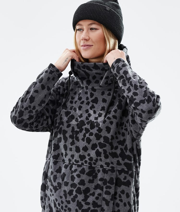Cozy II W Fleece Hoodie Women Dots Phantom, Image 2 of 8