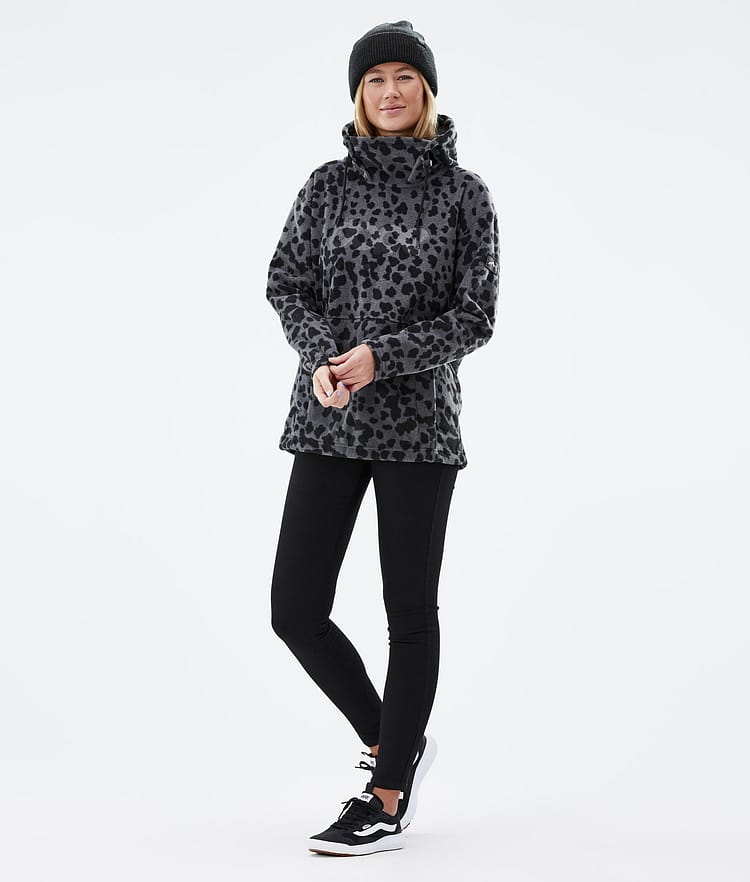 Cozy II W Fleece Hoodie Women Dots Phantom, Image 3 of 8
