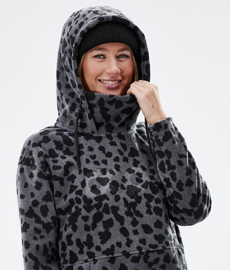 Cozy II W Fleece Hoodie Women Dots Phantom, Image 5 of 8