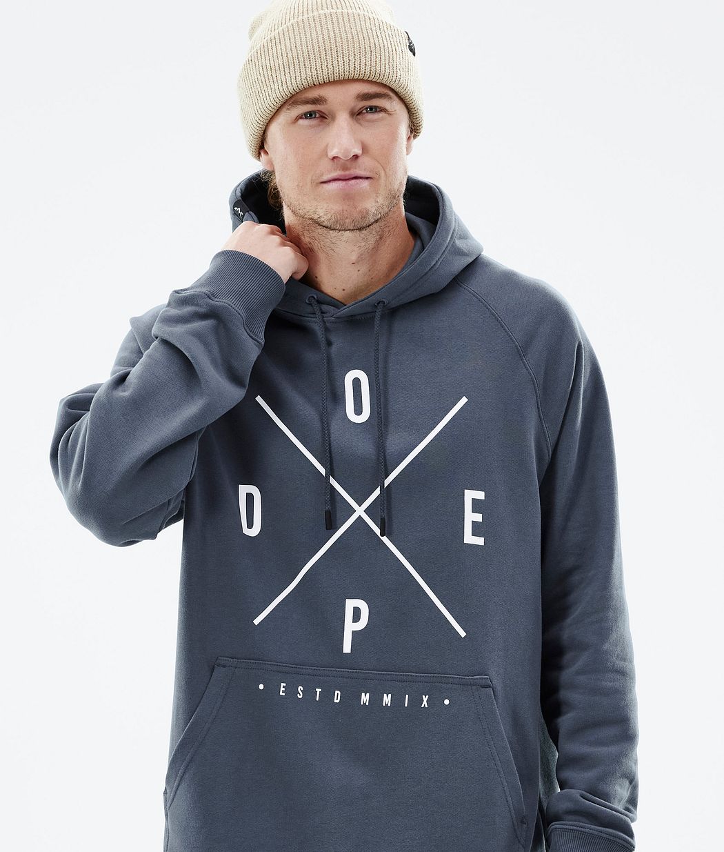 Common Hoodie Men 2X-Up Metal Blue