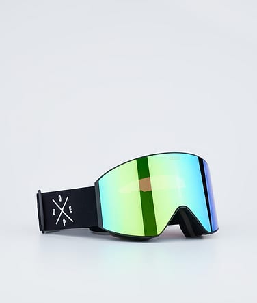 Sight Ski Goggles Black W/Black Green Mirror