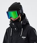 Sight Ski Goggles Black W/Black Green Mirror