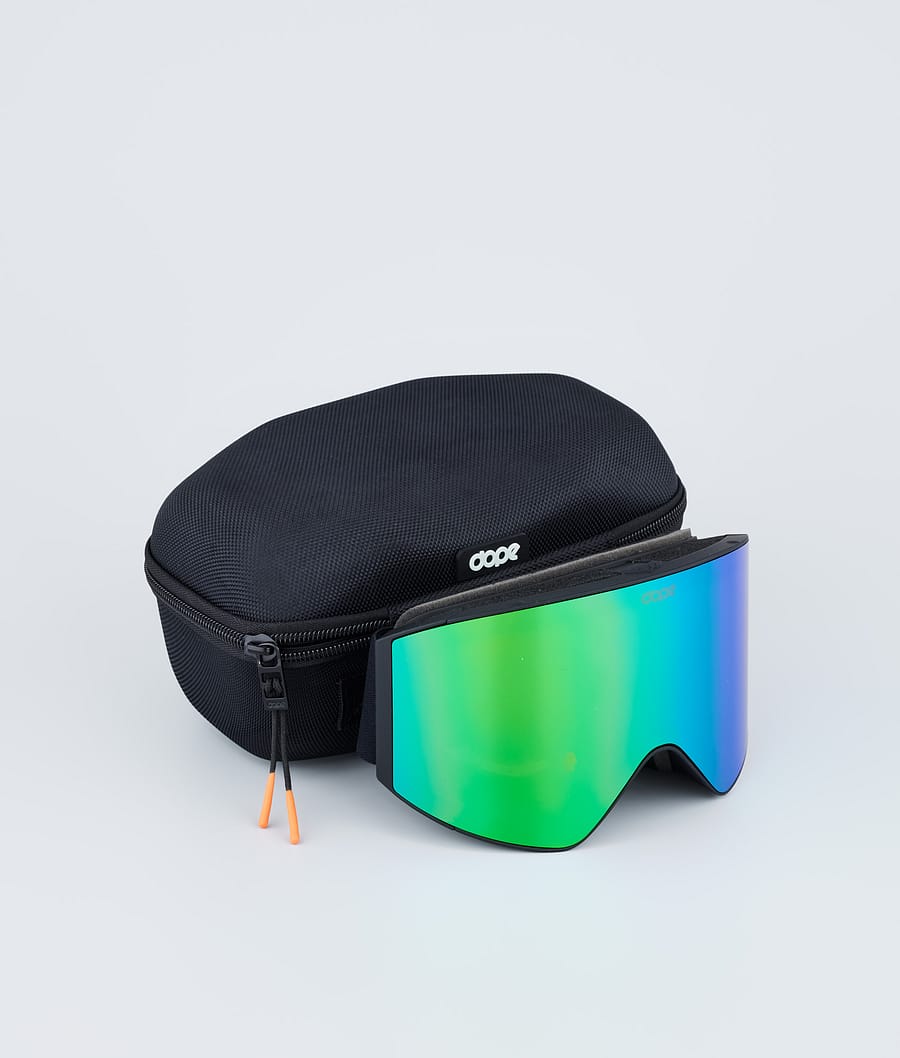 Sight Ski Goggles Black W/Black Green Mirror