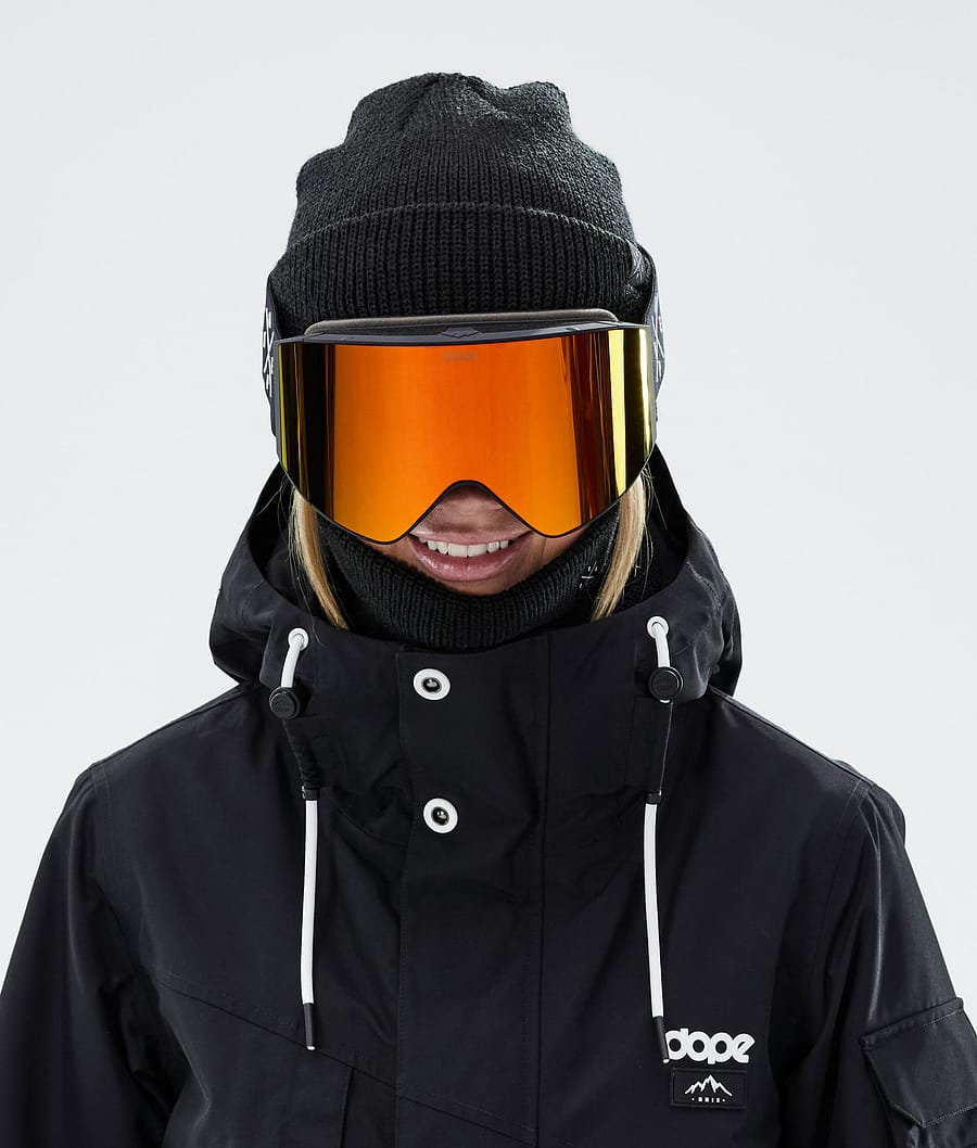 Sight Ski Goggles Black W/Black Red Mirror