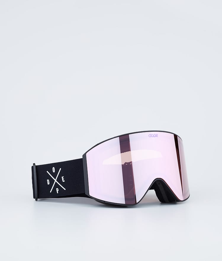 Sight Ski Goggles Black W/Black Pink Mirror