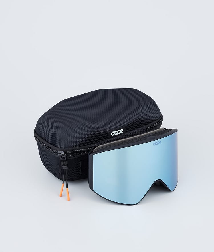 Sight Ski Goggles Black W/Black Blue Mirror