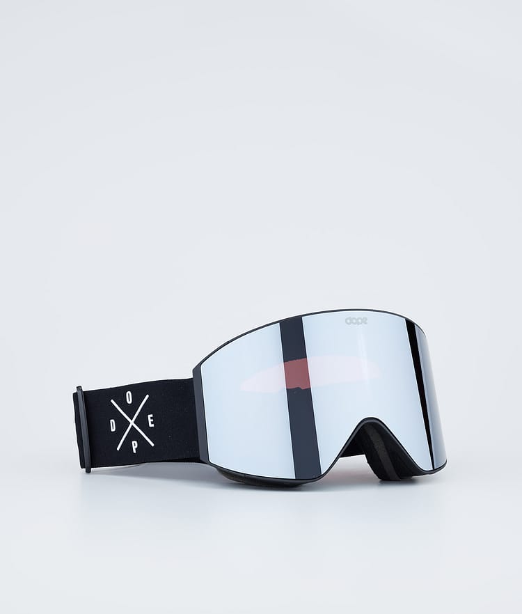 Dope Sight Masque de ski Homme Black W/Black Silver Mirror - Noir