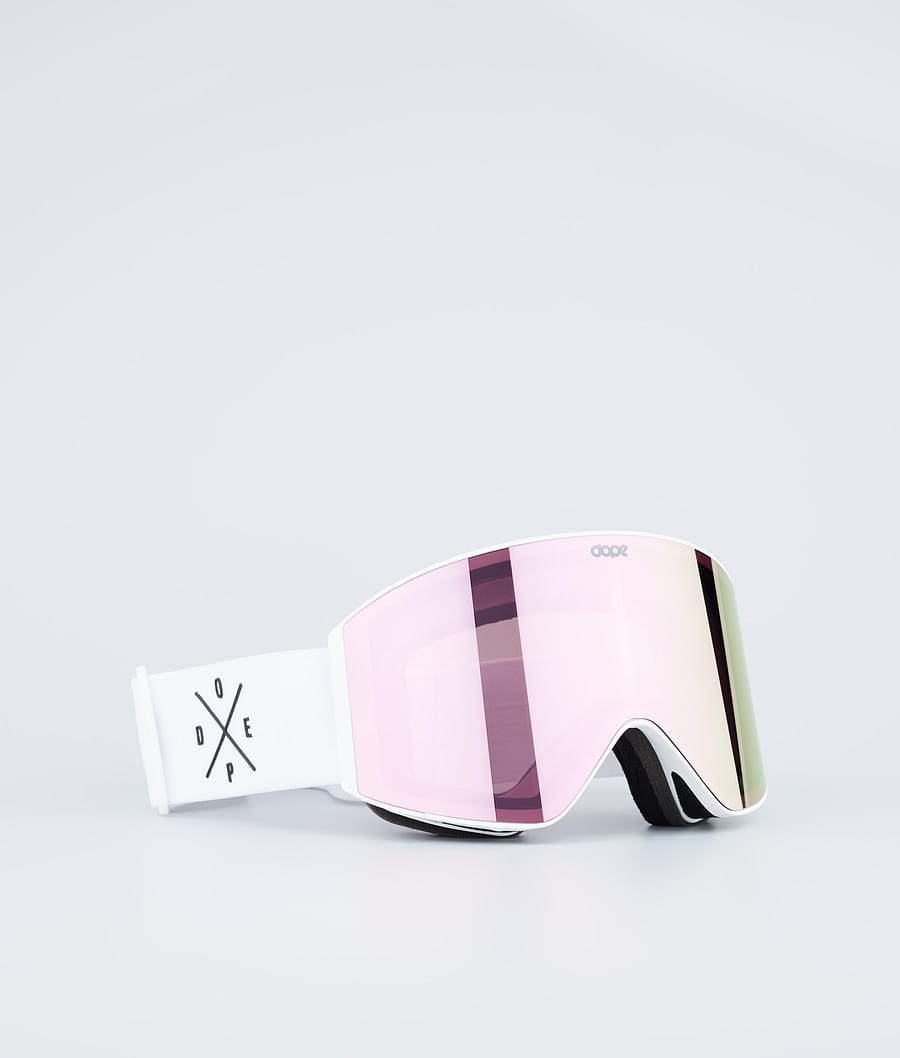 Sight Ski Goggles White W/White Champagne Mirror