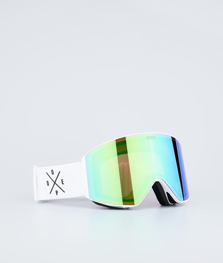 Dope Sight Green Men White Mirror W/White Ski Goggles