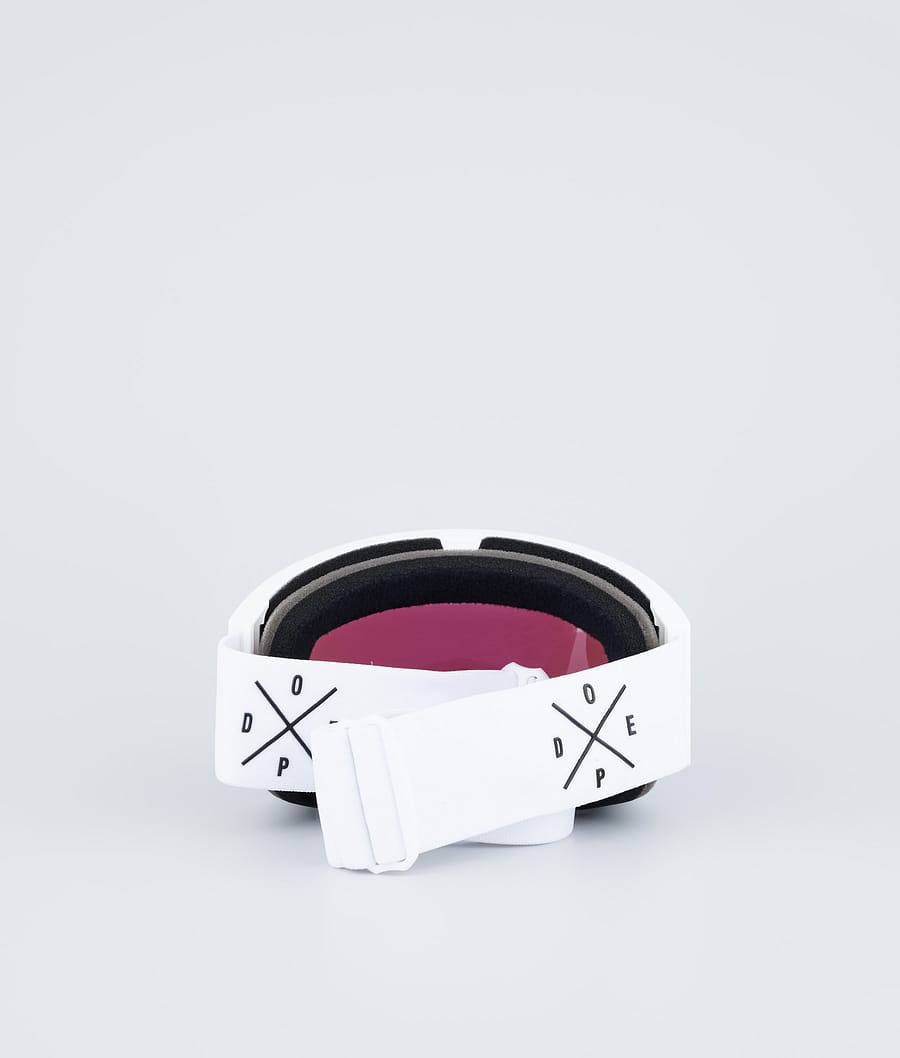 Sight Ski Goggles White W/White Green Mirror