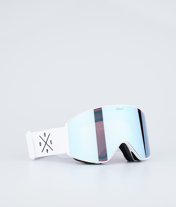 Dope Sight Skibrille Herren White W/White Blue Mirror - Weiß | Dopesnow CH