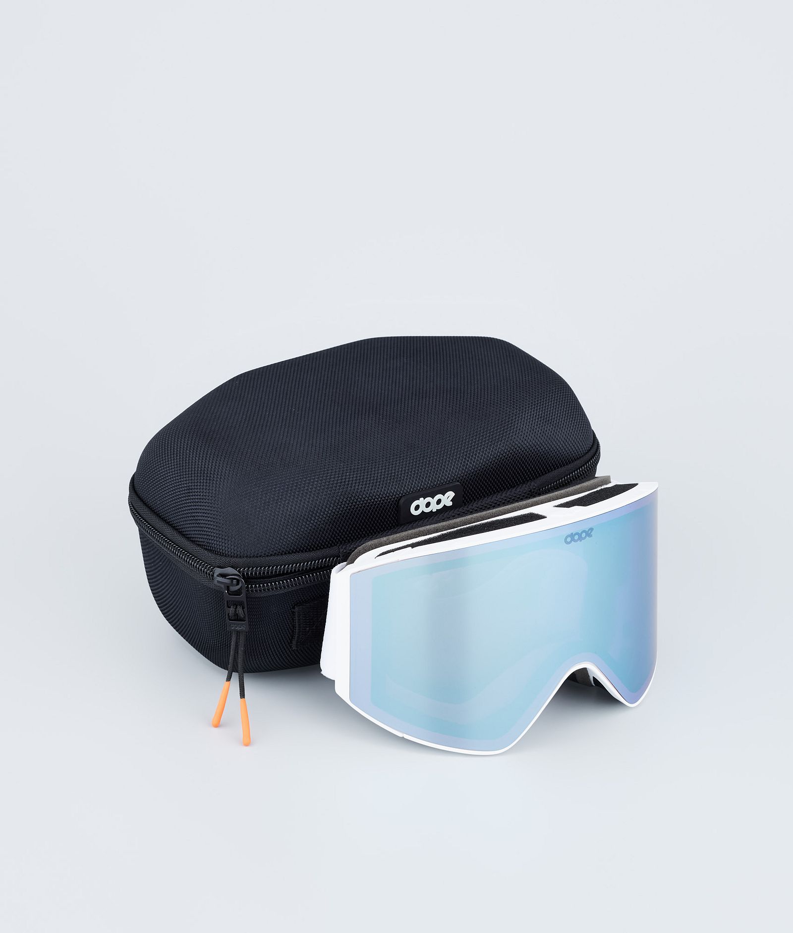 Sight Ski Goggles White W/White Blue Mirror