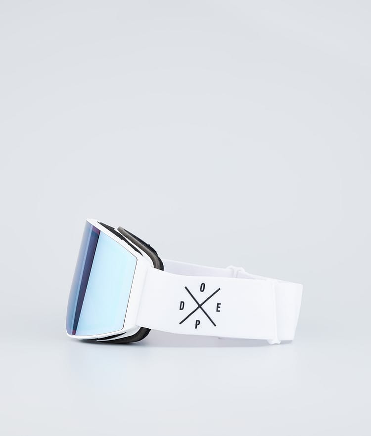 Dope Sight Ski Goggles Men White W/White Blue Mirror
