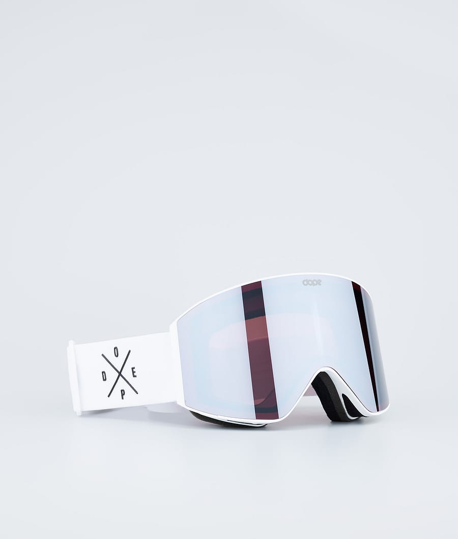 Sight Ski Goggles White W/White Silver Mirror
