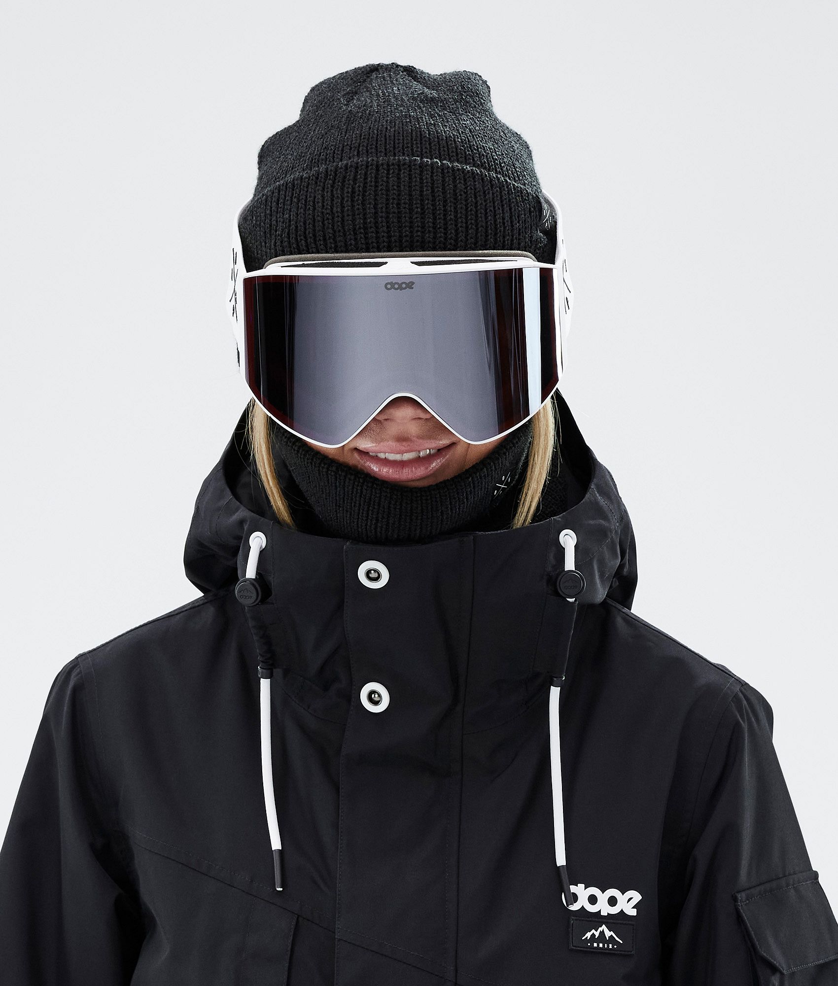 Dope Sight Men s Ski Goggles White W White Silver Mirror