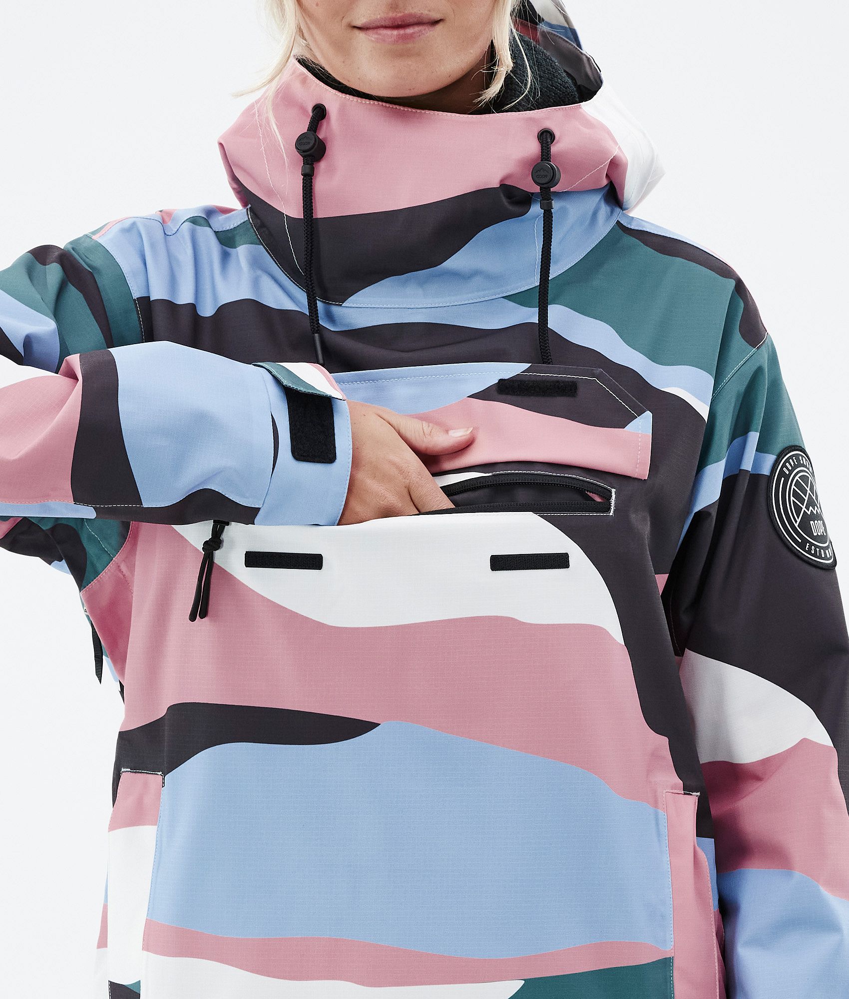 Dope Blizzard W 2022 Women s Snowboard Jacket Shards Light Blue Muted Pink