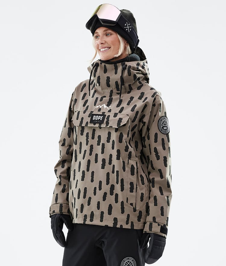 Blizzard W 22 Kurtka Snowboardowa Kobiety Stripes Walnut, Zdjęcie 1 z 9