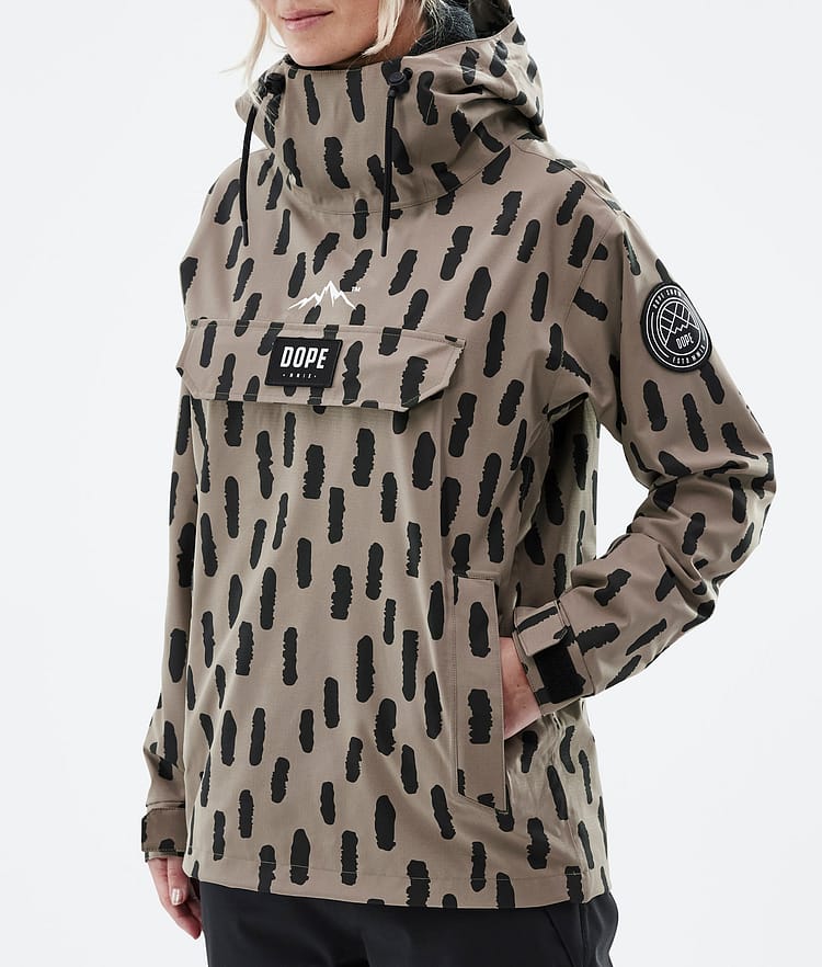 Blizzard W 2022 Bunda na Snowboard Dámské Stripes Walnut, Obrázek 8 z 9