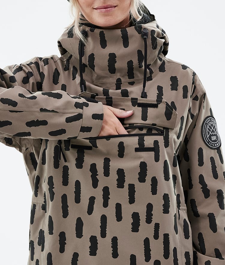 Blizzard W 22 Kurtka Snowboardowa Kobiety Stripes Walnut, Zdjęcie 9 z 9