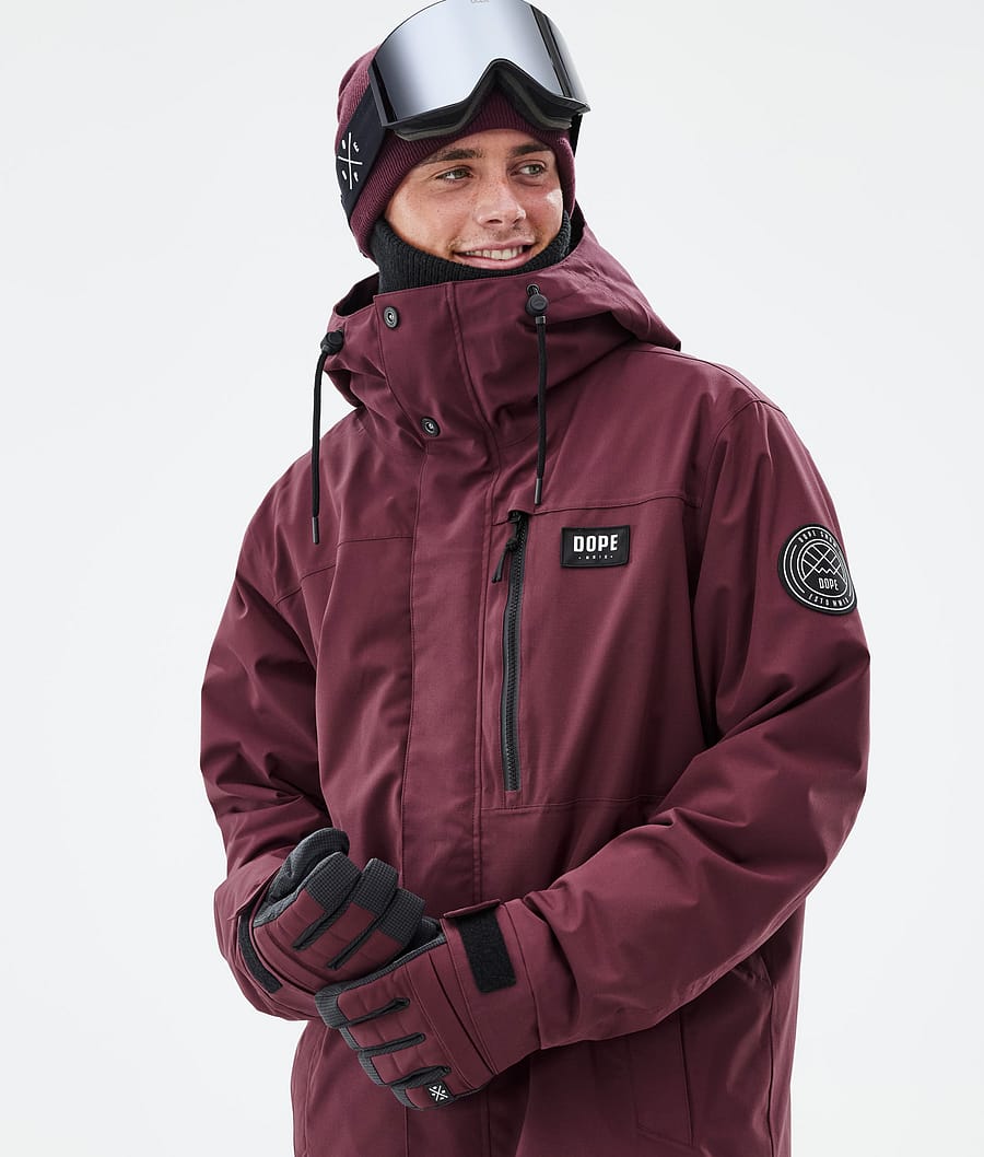 Blizzard Full Zip Snowboard Jacket Men Burgundy