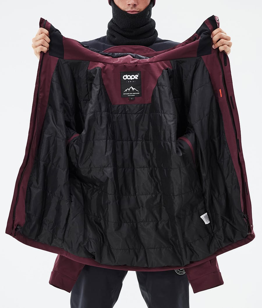 Blizzard Full Zip Snowboard Jacket Men Burgundy