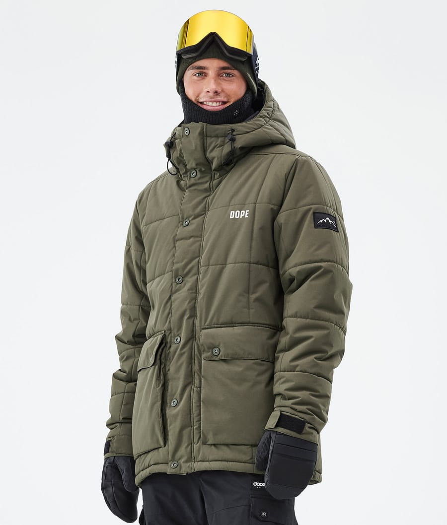 Puffer Full Zip Olive Green