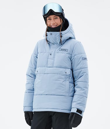 Puffer W Veste de Ski Femme Light Blue