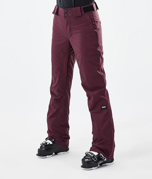 Con W Pantaloni Sci Donna Burgundy