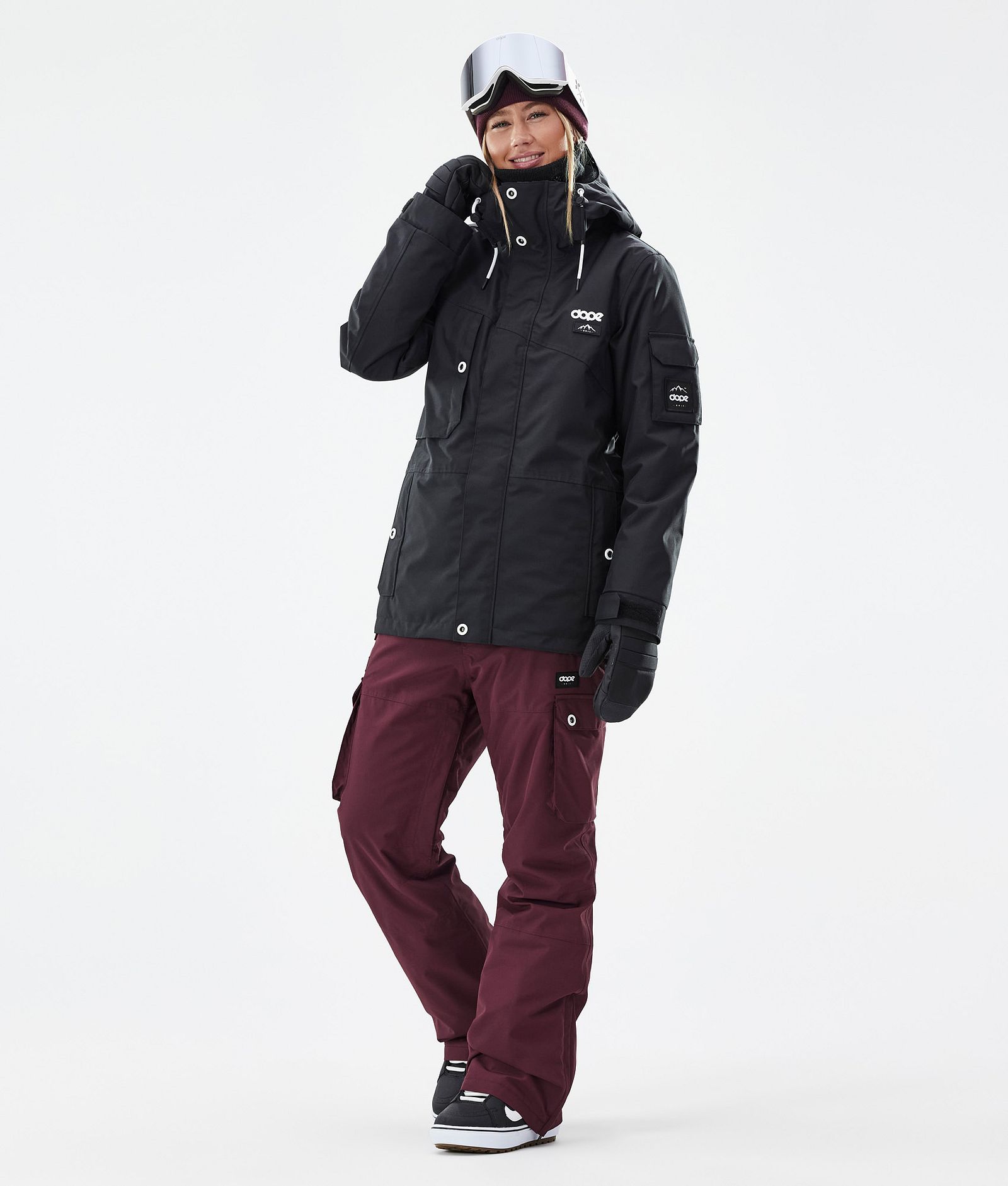 Iconic W Snowboardbyxa Dam Burgundy, Bild 2 av 7