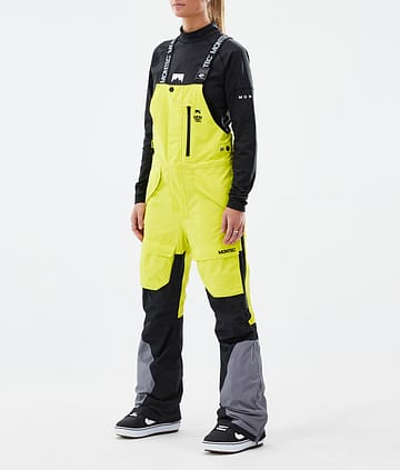 Fawk W Snowboard Pants Femme Bright Yellow/Black/Light Pearl