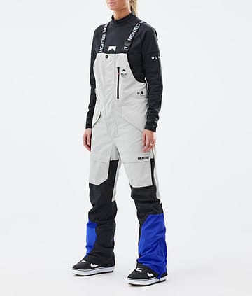 Fawk W Snowboard Pants Femme Light Grey/Black/Cobalt Blue
