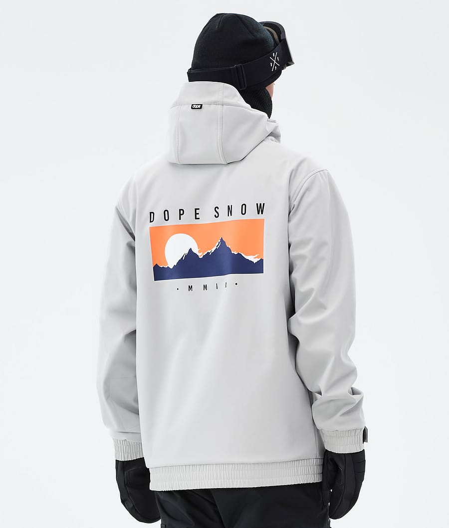 Dope Yeti Snowboard Jacket Men Silhouette Light Grey | Dopesnow.com