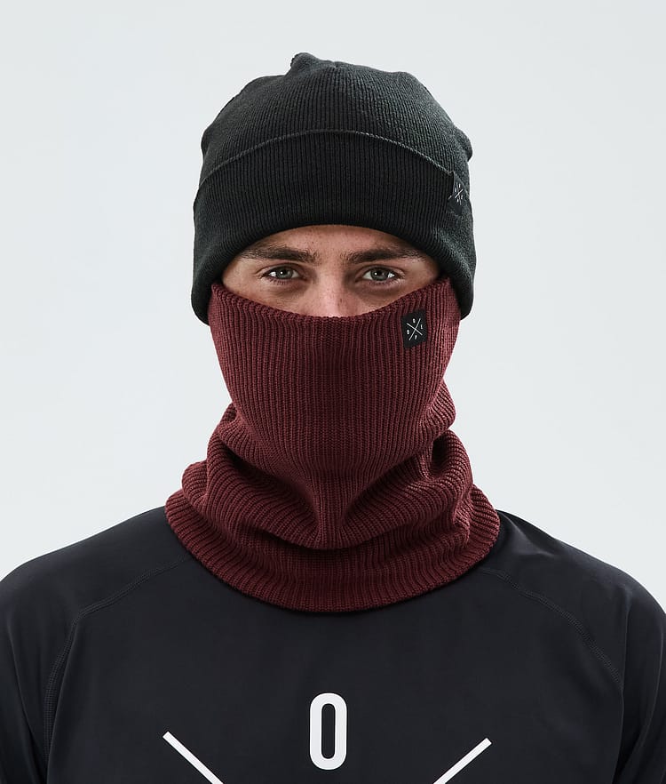 2X-Up Knitted Facemask Burgundy, Image 2 of 3
