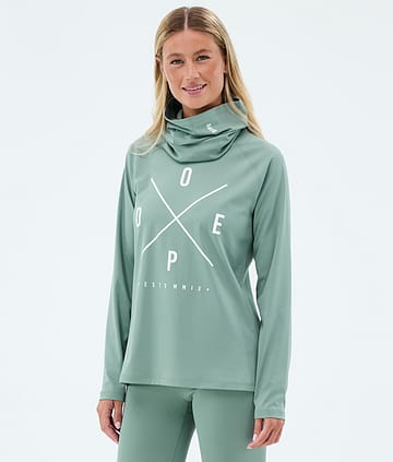 Snuggle W Base Layer Top Women Faded Green