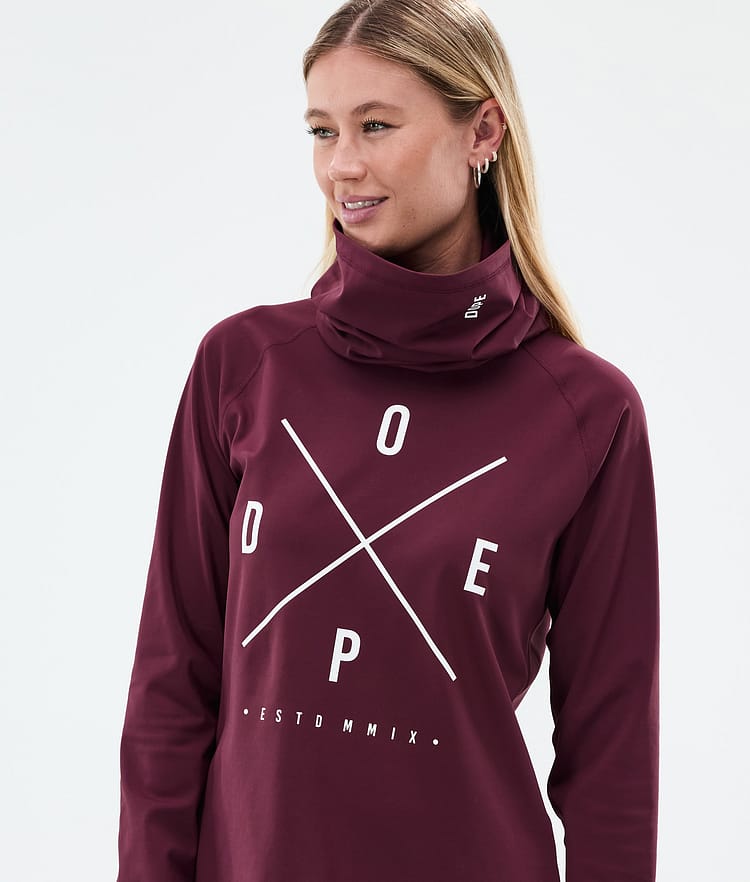 Snuggle W ベースレイヤートップ レディース 2X-Up Burgundy, 画像2 / 7