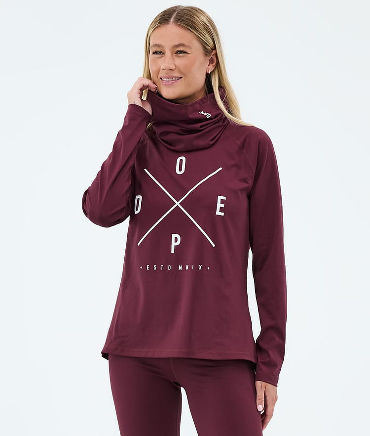 Snuggle W ベースレイヤートップ レディース 2X-Up Burgundy, Image 2 of 7