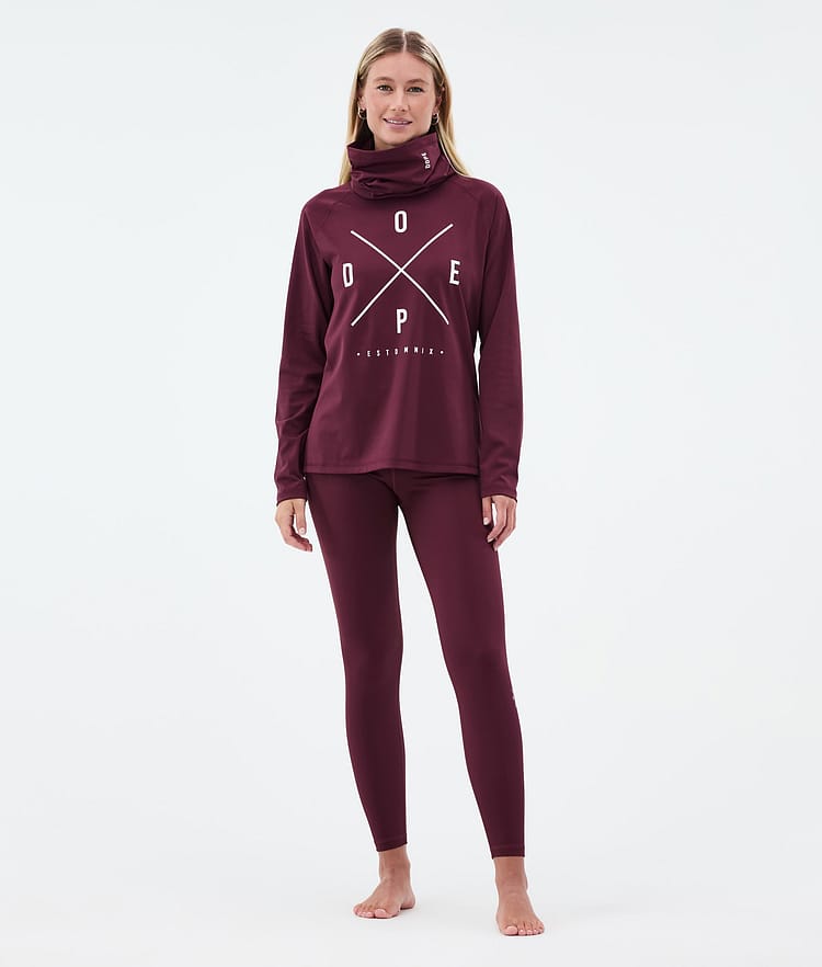 Snuggle W ベースレイヤートップ レディース 2X-Up Burgundy, 画像3 / 7