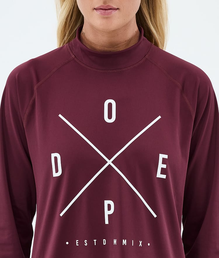 Snuggle W ベースレイヤートップ レディース 2X-Up Burgundy, Image 6 of 7