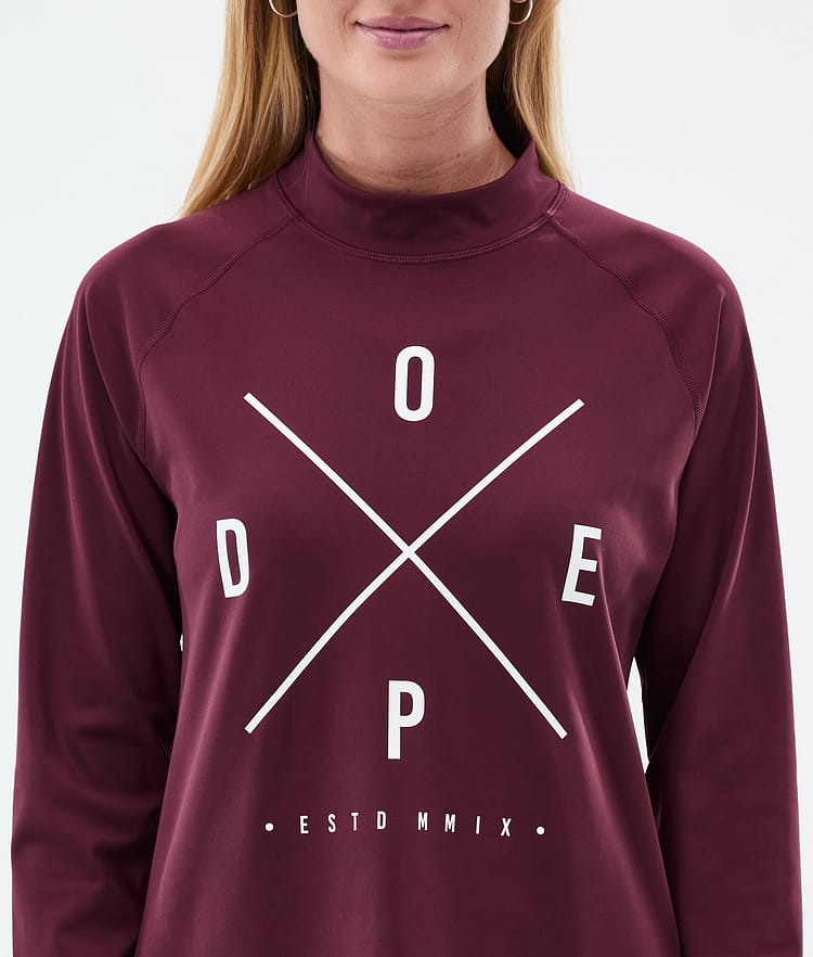Snuggle W ベースレイヤートップ レディース 2X-Up Burgundy, 画像6 / 7