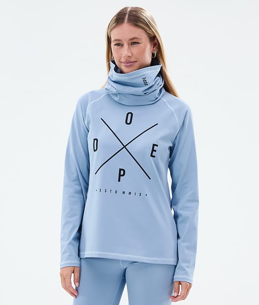 Snuggle W Baselayer top Dame 2X-Up Light Blue