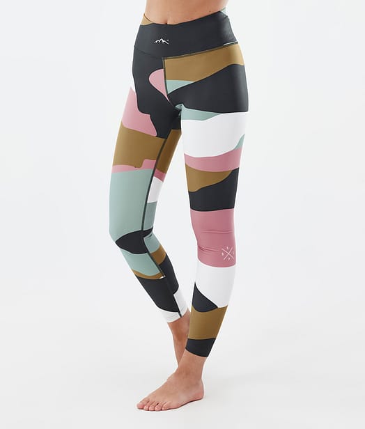 Snuggle W Baselayer tights Dame Shards Gold Muted Pink
